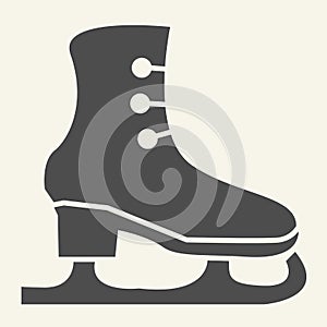 Skates solid icon. Ice skates glyph style pictogram on white background. Boots for figure skating sign for mobile