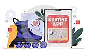 Skating application vector concept