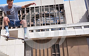 Skating is more than a hobby. skateboarders in the city.