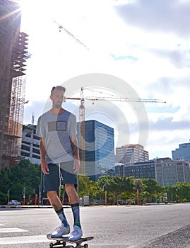 Skating is more than a hobby. skateboarders in the city.