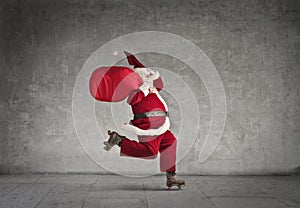 A skating Santa Claus