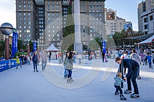 Skating at Union Square in San Francisco