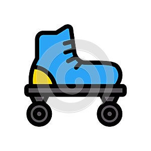 Skating vector line colour icon