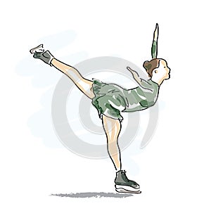 Skating women - vector illustration