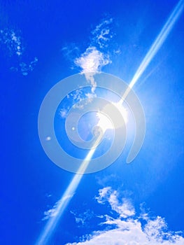 Skay blue and sun background