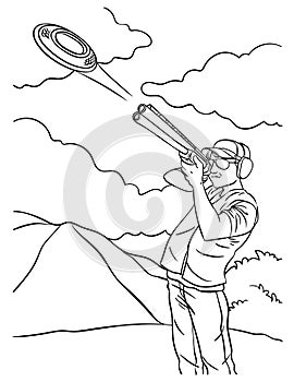 Skeet Shooting Coloring Page for Kids