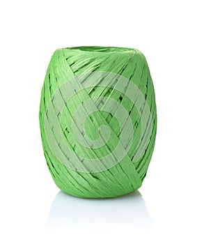 Skein of green raffia paper ribbon photo