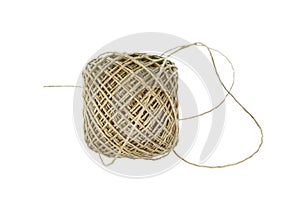 Skein of jute twine isolated
