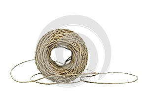 Skein of jute twine isolated