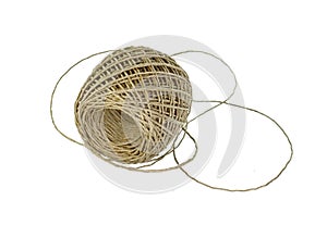 Skein of jute twine isolated