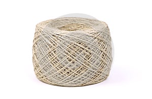 Skein of Jute twine isolated on a white backgound. Packthread isolated.Rope