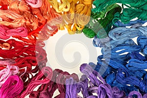 Skeins of colored threads for embroidery - muline