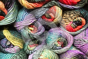 Skeins of knitting wool