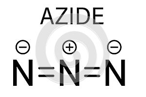 Skeletal formula of Azide anion molecule, chemical structure.