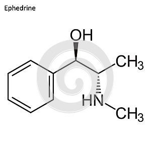 Skeletal formula of Ephedrine