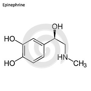 Skeletal formula of Epinephrine