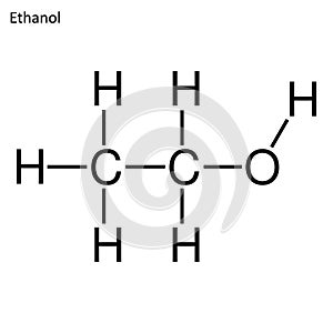 Skeletal formula of Ethanol