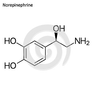 Skeletal formula of Norepinephrine