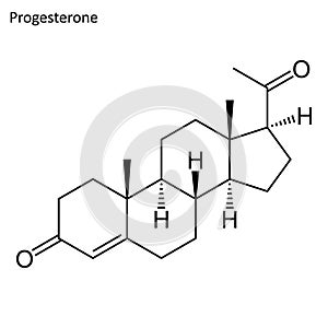 Skeletal formula of Progesterone