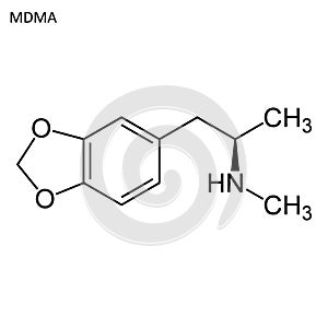 Skeletal formula of methylenedioxymethamphetamine photo