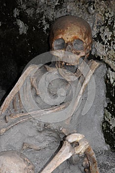 Skeleton in Boat Shed, Herculaneum Archaeological Site, Campania, Italy