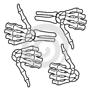 Skeleton bone thumb up hand sign