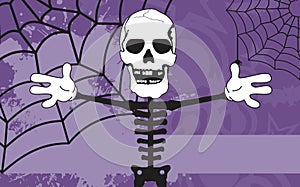 Skeleton cartoon halloween background7 photo