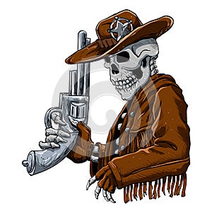 Skeleton Cowboy with revolver