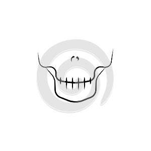 skeleton, dental icon. Element of dantist for mobile concept and web apps illustration. Hand drawn icon for website design and
