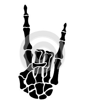 Skeleton finger Rock and Roll Devil Horns hand sign illustrations