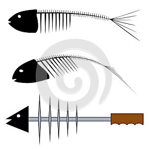 Skeleton of a fish and creative tool