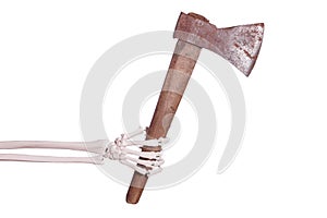 Skeleton hand with axe