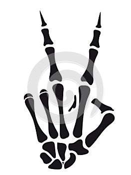Skeleton hand victory sign