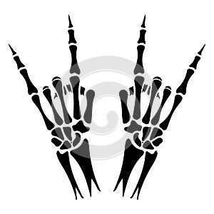 Skeleton hands heavy metal sign
