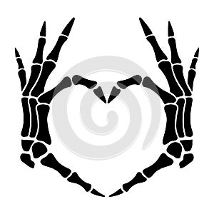 Skeleton Heart Hand Sign Svg