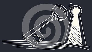 Skeleton Key in Keyhole, Mystery & Access Vector, vector design Generative AI