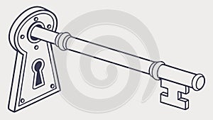 Skeleton Key and Keyhole, Mystery and Opportunity, vector design Generative AI