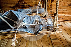 Skeleton lying in bed