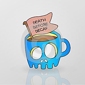 Skeleton mug decaf coffee drink photo