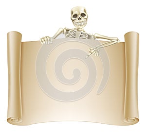 Skeleton Scroll Sign