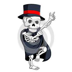 Skeleton wearing magic costume