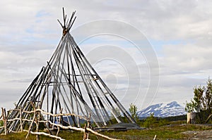 Skeleton of a wigwam photo