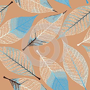 Skeletonized leaves seamless