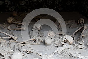 Skeletons in Boat Sheds, Herculaneum Archaeological Site, Campania, Italy