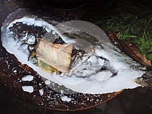 An Skellig Fish in Salt Crust-Salt-Baked Whole Fish With Fresh Herbs