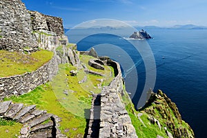 Skellig Michael or Great Skellig, home to the ruined remains of a Christian monastery, Country Kerry, Ireland