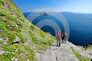 Skellig Michael or Great Skellig, home to the ruined remains of a Christian monastery. Inhabited by variety of seabirds. UNESCO