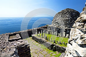 Skellig Michael or Great Skellig, home to the ruined remains of a Christian monastery. Inhabited by variety of seabirds. UNESCO