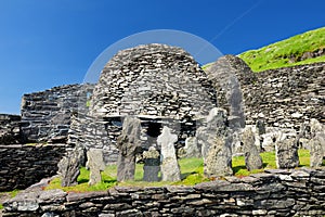 Skellig Michael or Great Skellig, home to the ruined remains of a Christian monastery. Inhabited by variety of seabirds. UNESCO