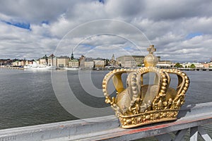 Skeppsholmsbron (Skeppsholm Bridge) With Its Famous Golden Crown